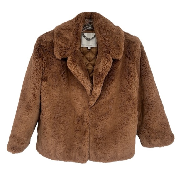 Eaves Cash Brown Faux Fur Classic Collared Formal Teddy Coat Medium - Picture 1 of 10